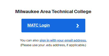 MATC Handshake login screen
